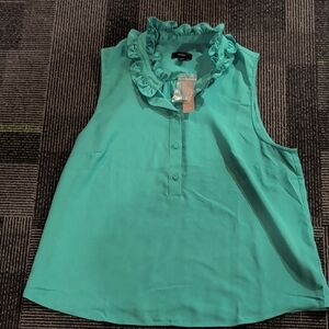 J Crew Sleeveless Ruffle Blouse